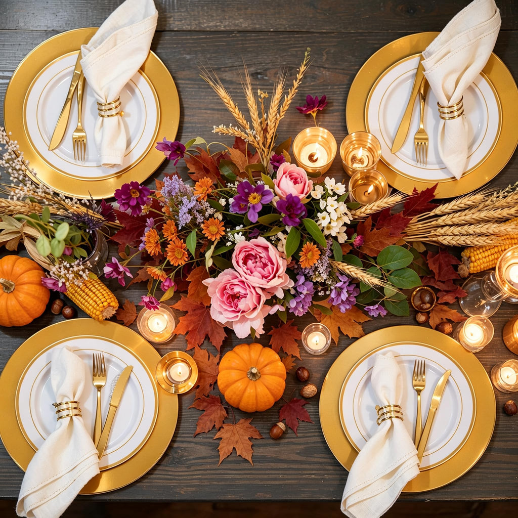 50 Gold Charger Plates Bulk for Wedding Receptions 13"