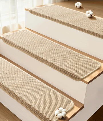 Bullnose Stair Treads for Wooden Steps: 14 Pack Bullnose Stair Carpet Treads Washable Non Slip Peel and Stick Carpet