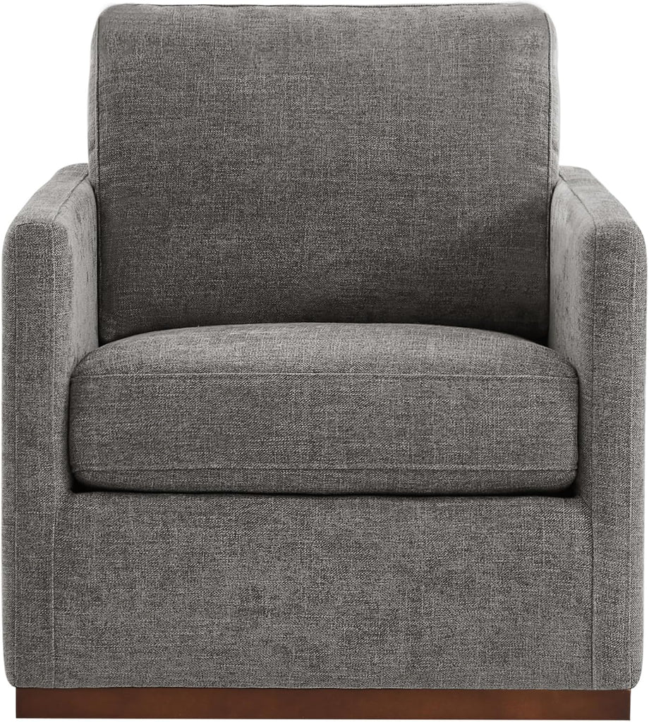 Swivel Accent Chair, FSC Certified Mid Century Modern Arm Chair , Fully Assembled, Grey