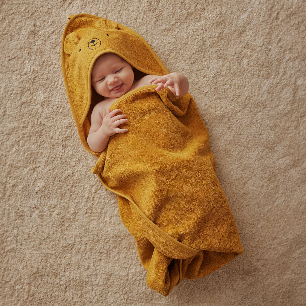 Hooded Baby Bath Towel, 100% Organic Cotton, Super-Soft 32"x32"