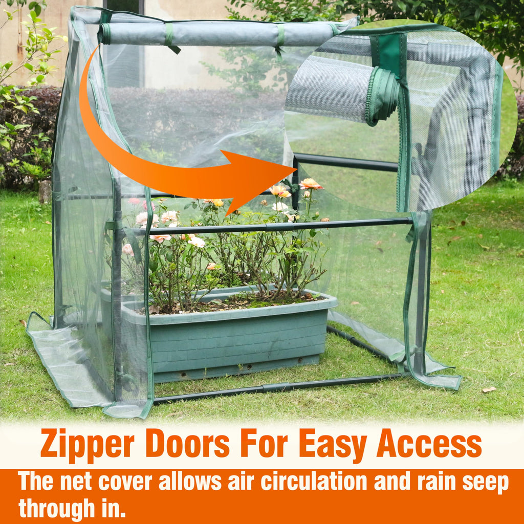 Mini Greenhouse with Zipper Mesh Cover 36.2"(L) x36.2(W) x42.5(H)