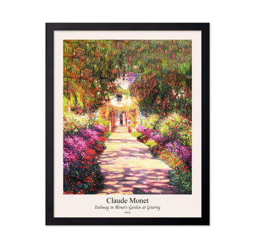 Art Vintage Claude Monet Poster - Retro Pathway in Monet's Garden at Giverny Print - Fine Art - Classic Painting