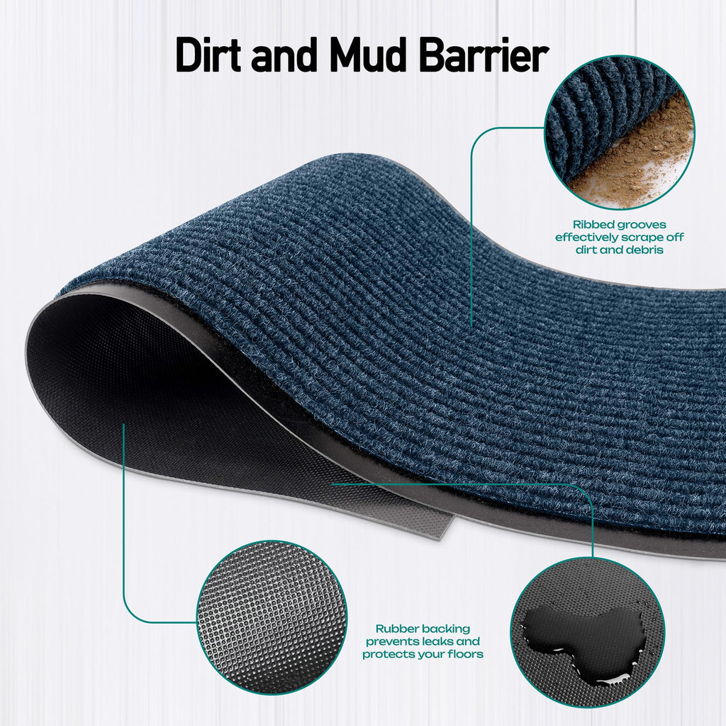 Durable Rubber Door Mat - Heavy-Duty Doormat for Indoor/Outdoor Use - Easy to Clean, Waterproof, Low-Profile Entry