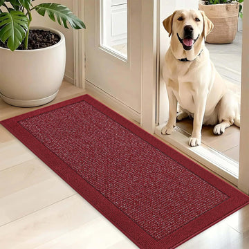 Indoor Door Mat 20" x 48", Dirt Trapper Door Mats, Red