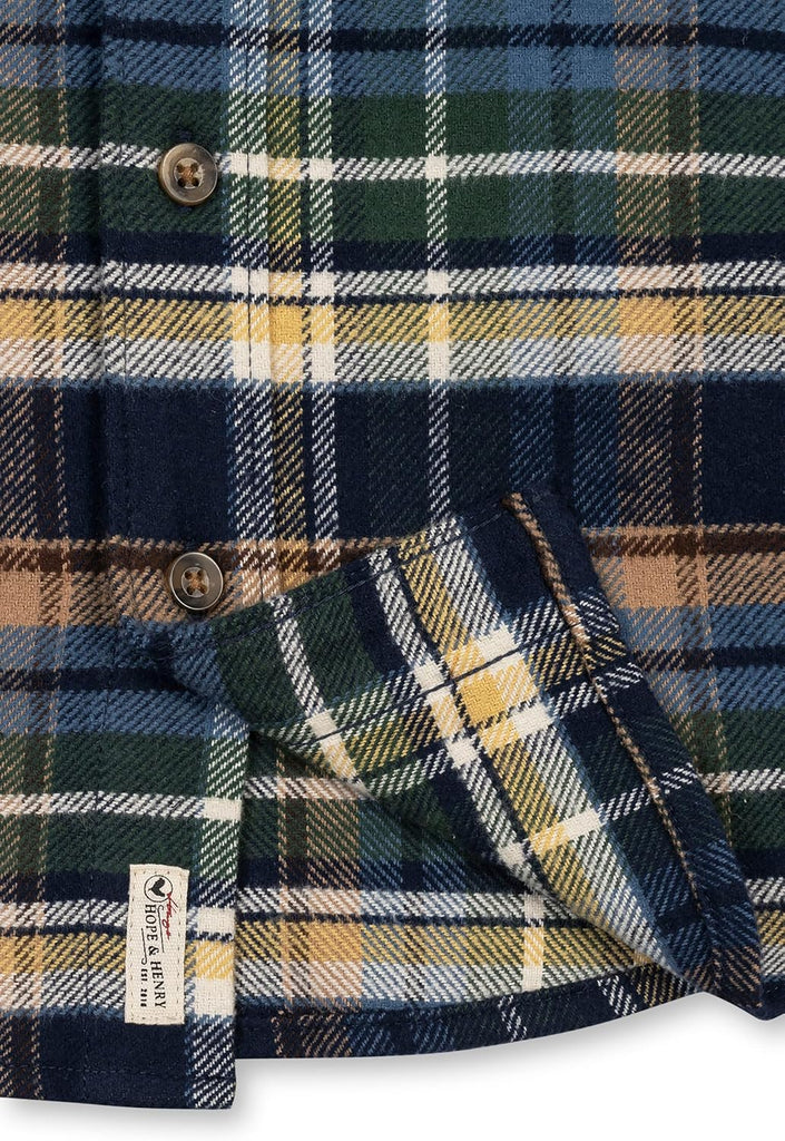 Boys' Long Sleeve Brushed Cotton Flannel Button Down Shirt