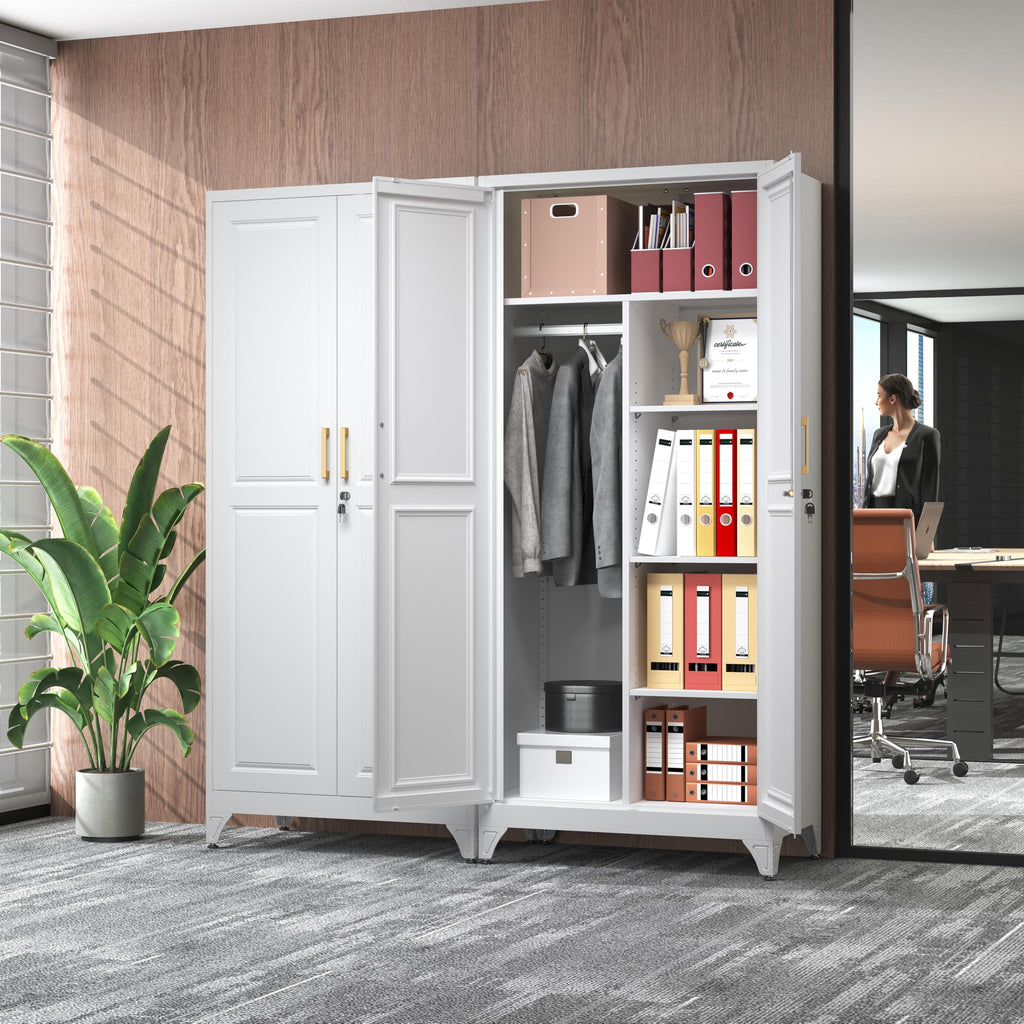 Armoire Wardrobe Closet, 71" H Wardrobe Cabinet with Locking Doors