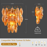 Brass Wall Sconce, Modern Gold Sconce Wall Lighting, Amber Glass Sconces for Bathroom, Luxury Wall Lights for Living Room, Wall Lamp for Bedroom, Vanity Light for Hallway, Staircase A118-B0DT4CFPF1