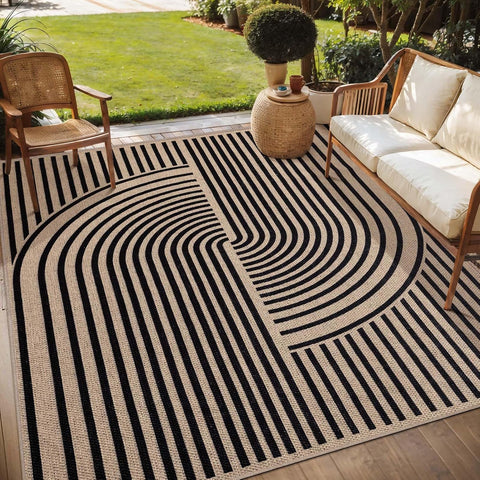 Rainbow Easy Jute Rug 5x7 Large Washable Area Rug