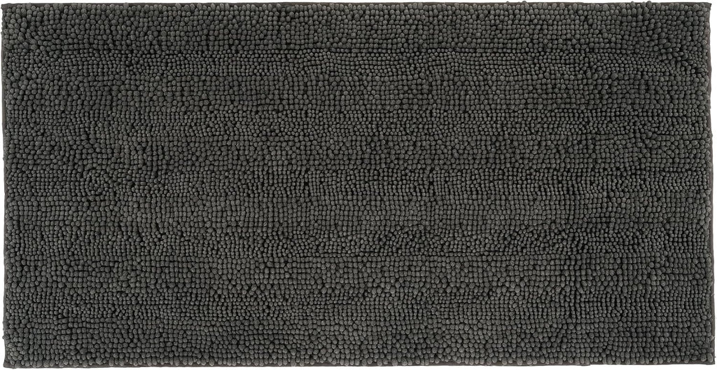 Bath Mat 24" x 47", Large Soft Absorbent Bath Mat, Non-Slip Comfortable Floor Mat, Microfiber Washable - Charcoal