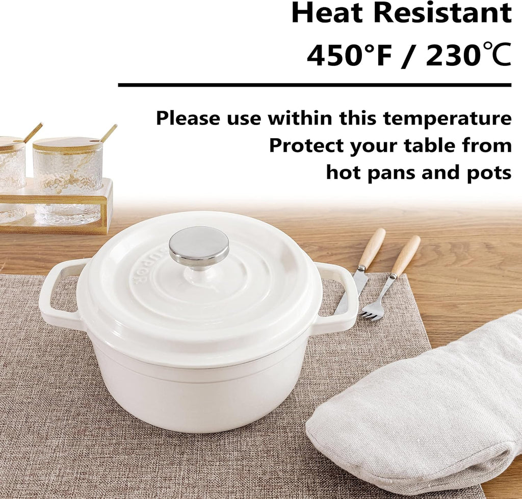 Linen Placemats Heat Resistant Dining Table Cloth Place Mats Kitchen Table Mats Placemats Table Decor - Set of 4