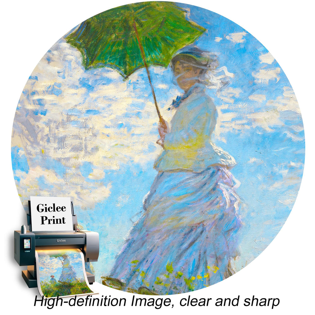 The Walk, Woman with a Parasol (1875) by Claude Monet The World Classic Art Reproductions, Giclee Canvas Prints Wall