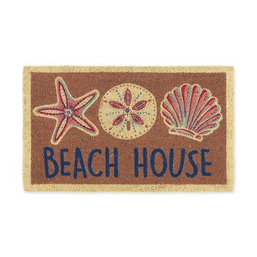 Heavy Duty Coir Doormat with Nonslip Vinyl Backing, Welcome Mat Outdoor Entry Way & Front Porch Décor, Beach House