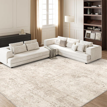 Washable Rugs 8x10, Anti-Slip Backing Abstract 8x10 Area Rugs for Living Room, Foldable Stain Resistant Machine