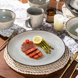 Dinnerware Sets for 6, 24 Pieces Stoneware Plates and Bowls Set with Reactive Glaze