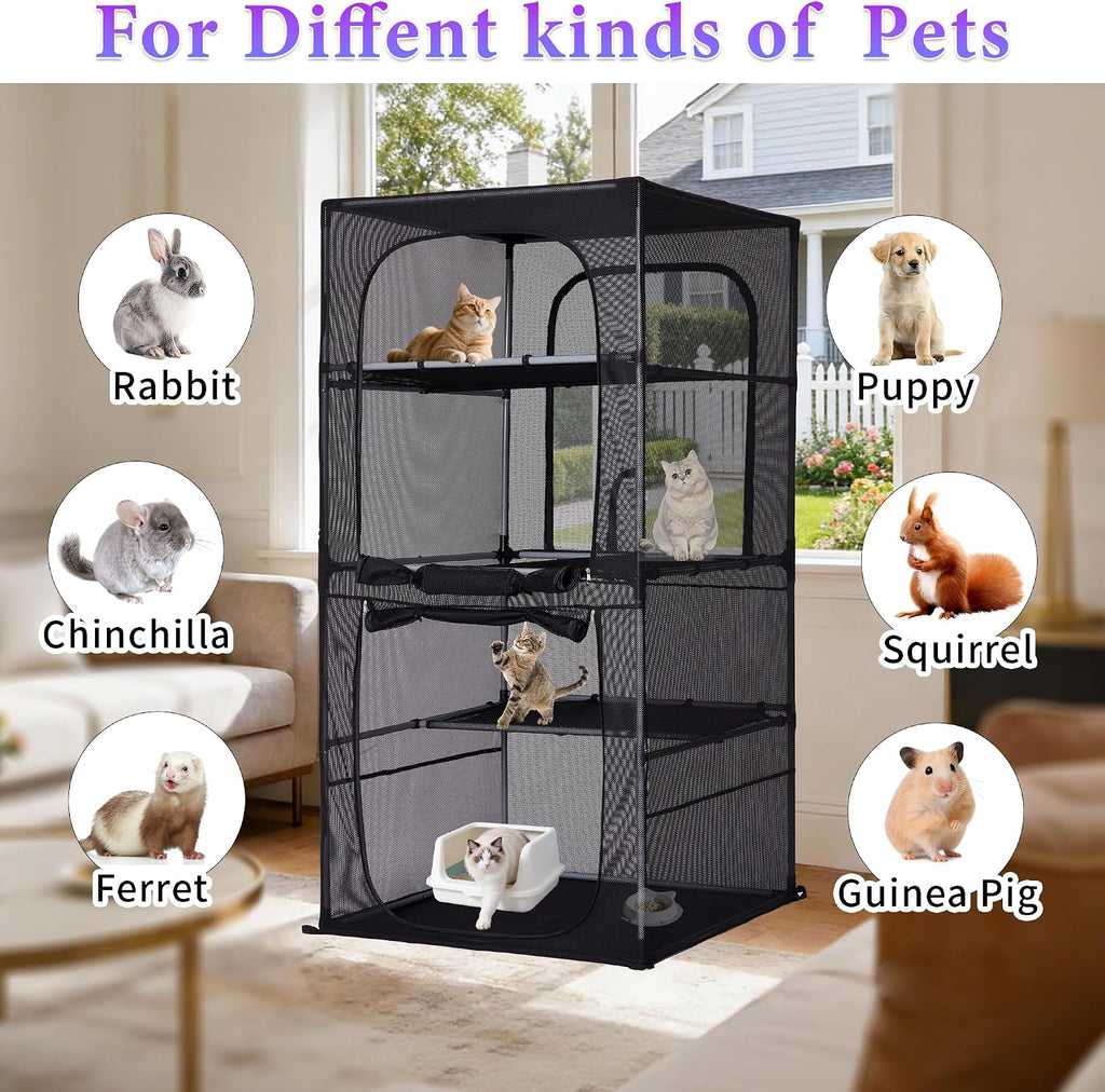Catio Outdoor Cat Enclosure Window 61.4" H Large Cat Cage