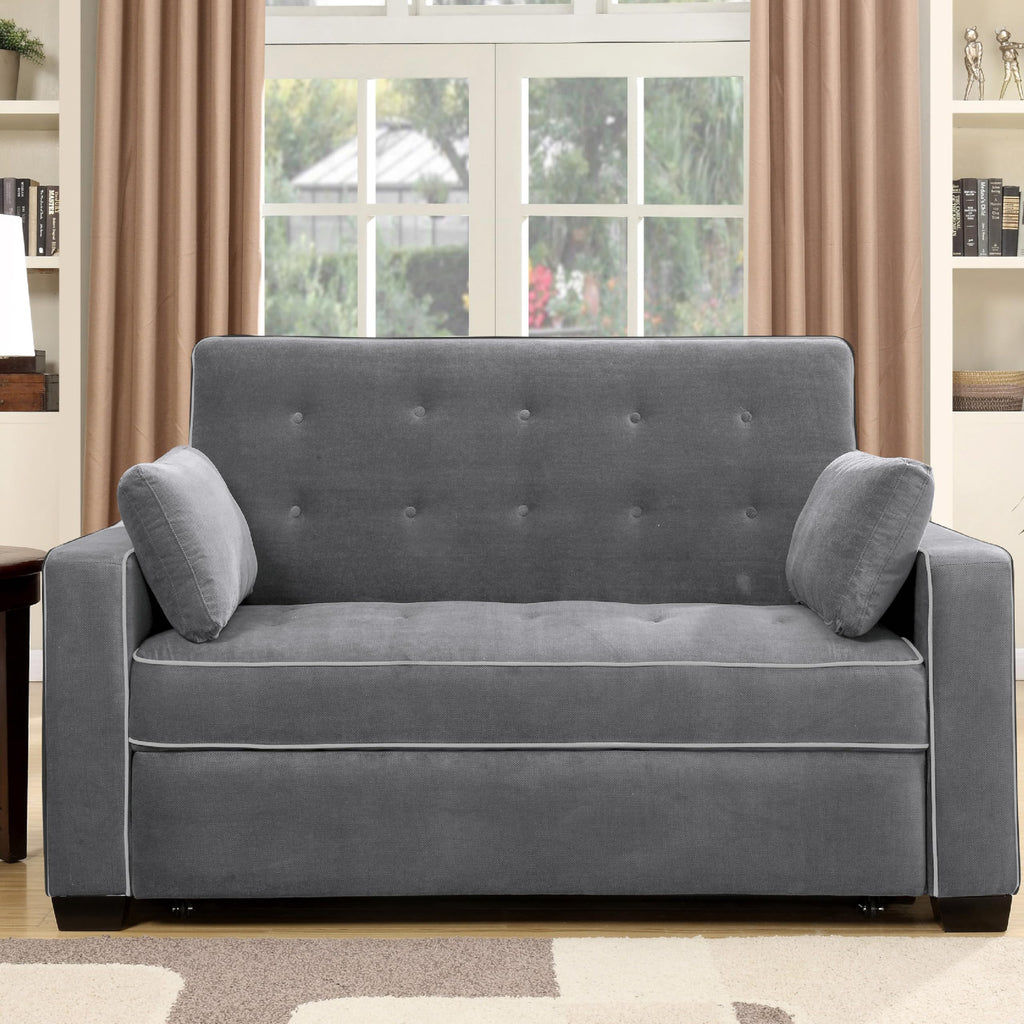 Ainsley 72.6" Convertible Sleeper Sofa, Queen Size, Dreamcoil Comfort, Soft Woven Fabric, Charcoal