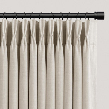 Natural Pinch Pleated Linen Curtains 84 Inch Length 2 Panels for Living Room Bedroom Cream Semi Sheer Light Filtering