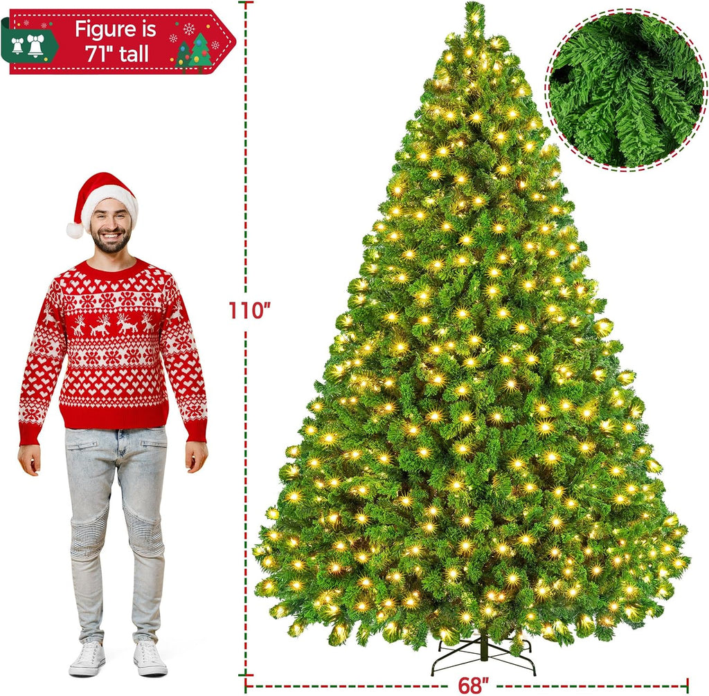 Prelit Artificial Christmas Tree with 900 Warm White Lights