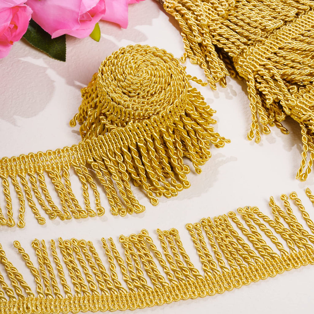 Fringe Trim Curtain Fringes 2.5 Inch Wide Fabric Trims Tassel for Sewing Clothing DIY Crafts Home Decor - 12 Yards