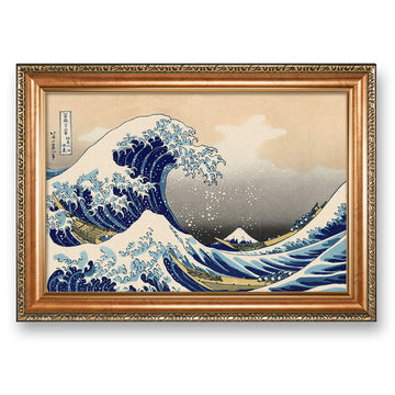 The Great Wave off Kanagawa by Katsushika Hokusai, Gold Embossed Framed Art