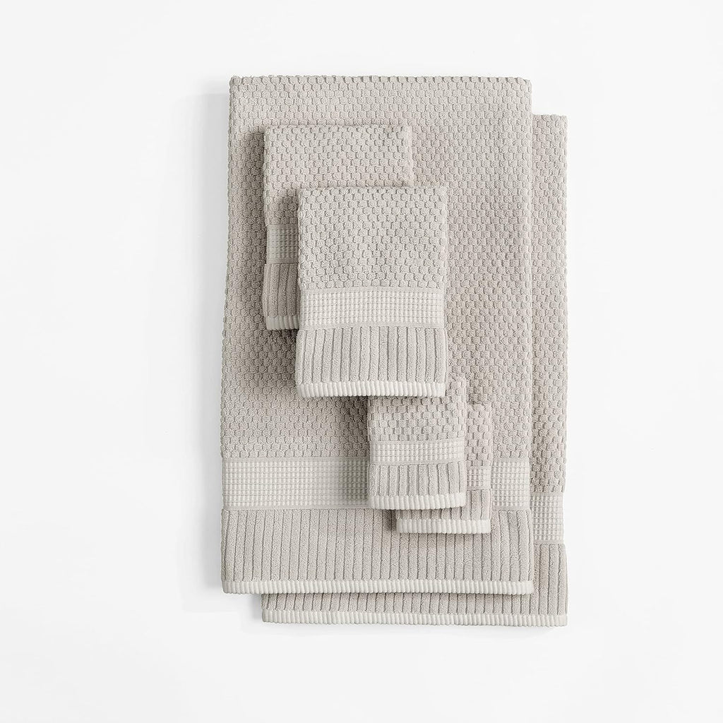 100% Cotton 6-Piece Bath Towel Set | Grey | Oeko-TEX | Quick-Dry | 30" x 52" Bath Towels | 16" x 28" Hand Towels |
