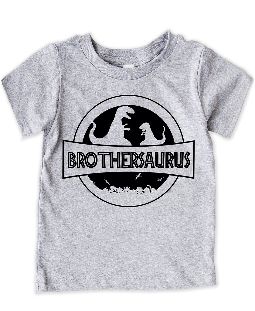 Brothersaurus Shirt Dinosaur Brother Tee for Boys Toddler - T Rex Family Matching Party Gift