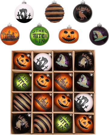 Large Halloween Ornaments Tree Decorations Indoor 3.2" - Set of 16