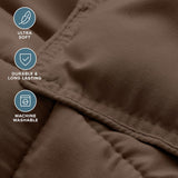 Comforter Set - Queen - Ultra-Soft - Goose Down Alternative - Premium 1800 Series - All Season Warmth (Queen, Cocoa)