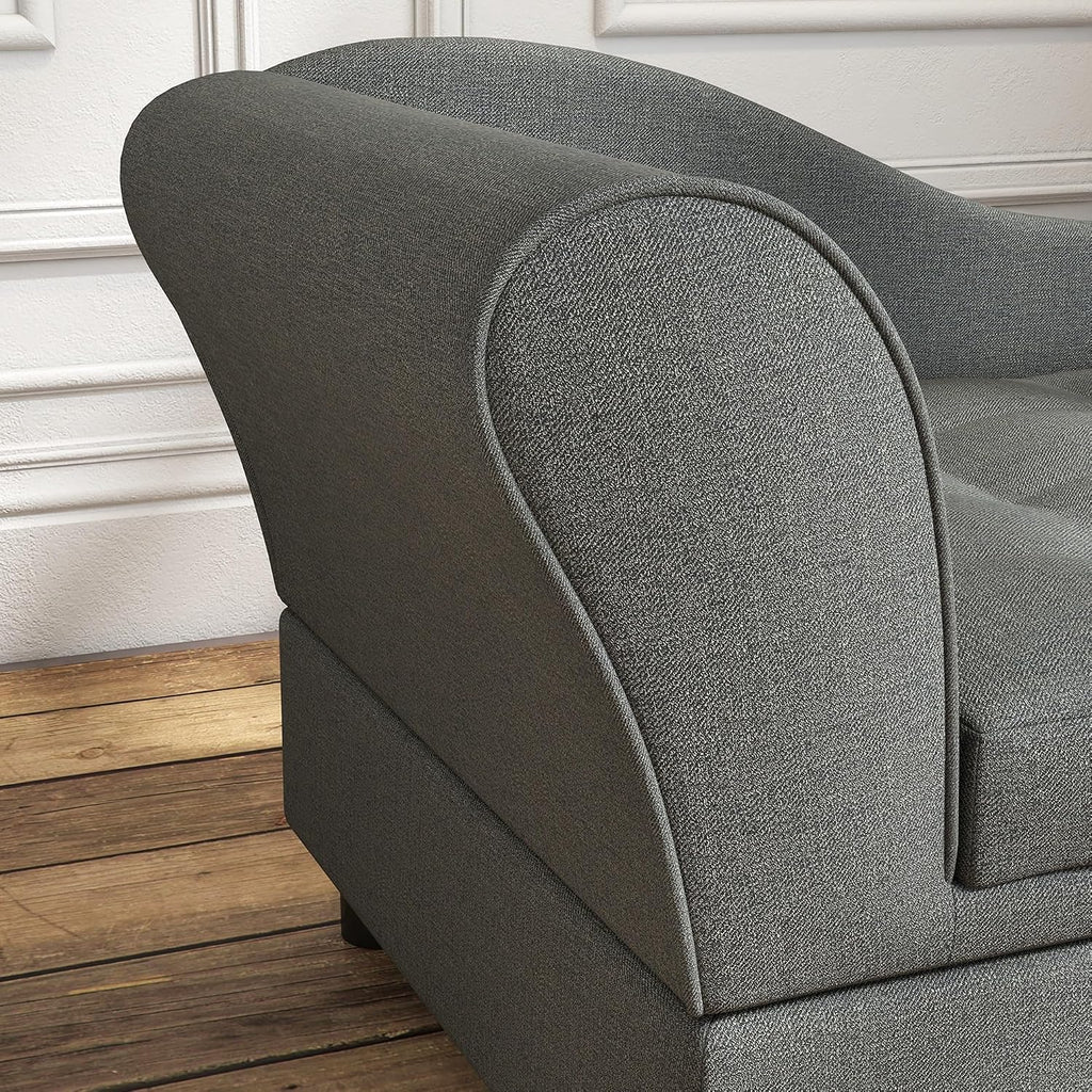 Pet Sofa, Dog Couch, Elevated Pet Bed for Small Dogs, with Hidden Storage, Soft Tufted Cushion, Gray
