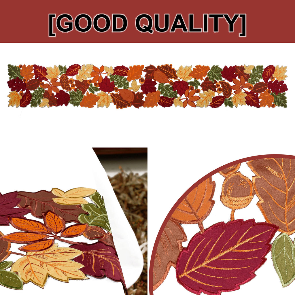 Thanksgiving Table Runner, Fall Farmhouse Table Runner for Thanksgiving Holiday, Harvest Kitchen Decor 90 Inch Long