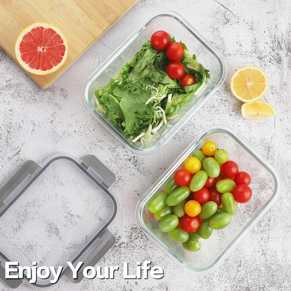 24pc Glass Food Storage Containers with Lids,Glass Meal Prep Containers