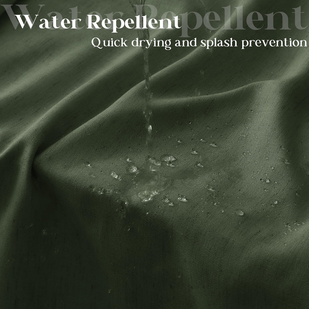 Olive Green Shower Curtain Water Repellent 72x108 Inch