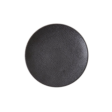 D&V 6 Piece Cobble TechnoCeram Dinnerware Plate Set, 8.25", Matte Black - .DV.6.804