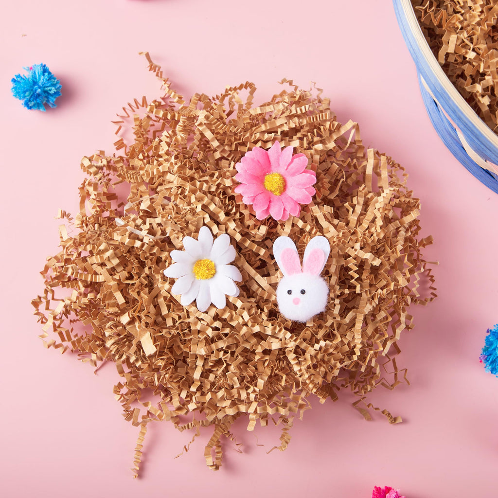 2 LB Easter Gift Wrap Crinkle Filler Paper, Pure Brown Paper Grass, 32oz Shred Raffia Crinkle Cut for Wedding Basket