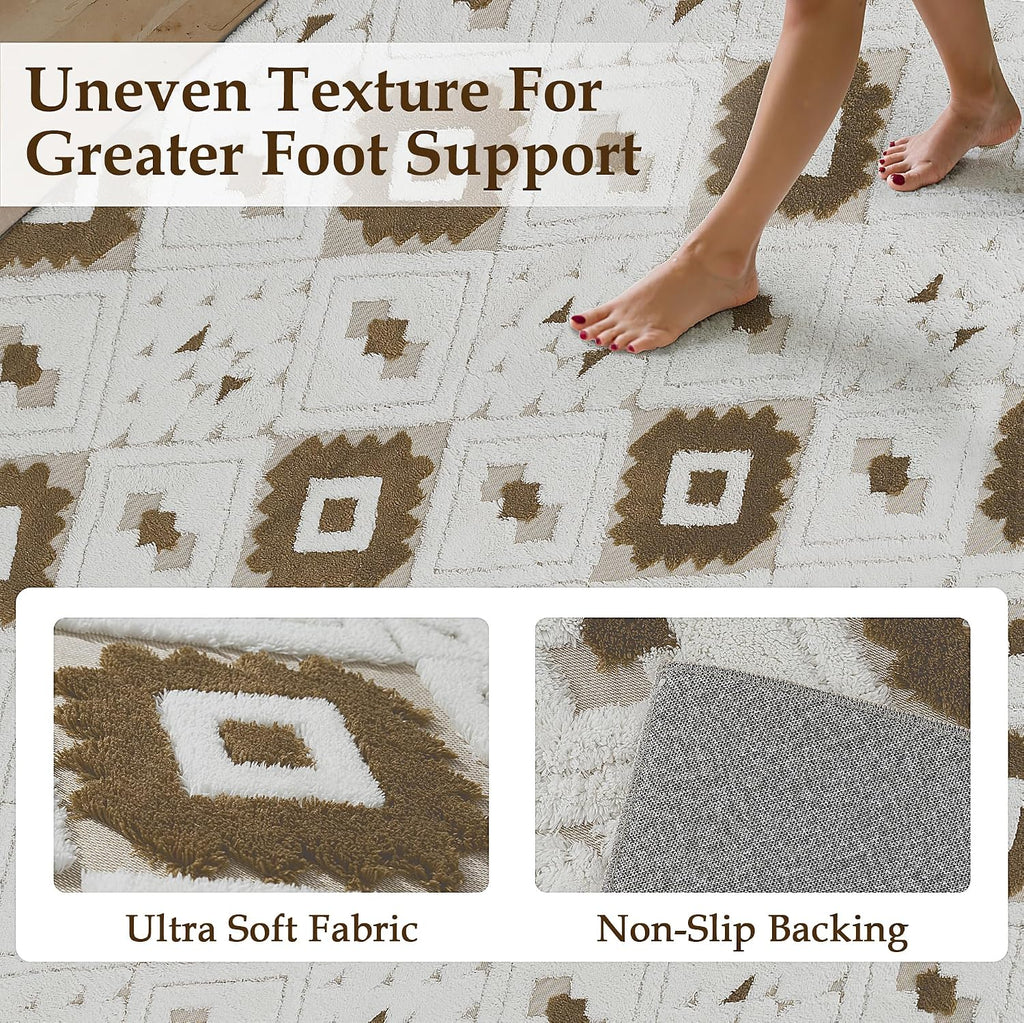 8x10 Brown Shag Area Rug Soft Washable Carpet