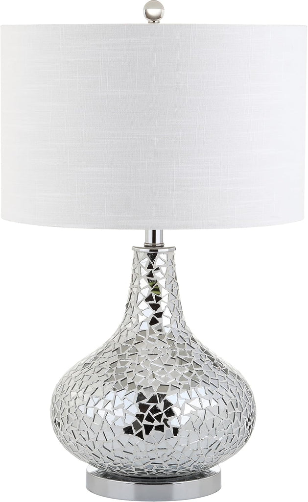JYL1056A Emilia 26" Mirrored Mosaic LED Table Lamp Contemporary Glam Bedside Desk Nightstand Lamp Living Room Office
