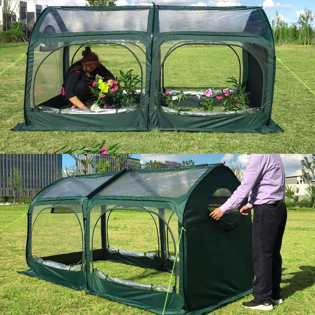 Pop Up Greenhouse Cover Flower House Mini Gardening Plant Flower Sunshine Room,Backyard PVC Cover for Cold Frost