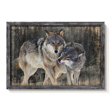 Gray Wolf Wall Art, Woodland Wildlife Wolves Picture, 11x16