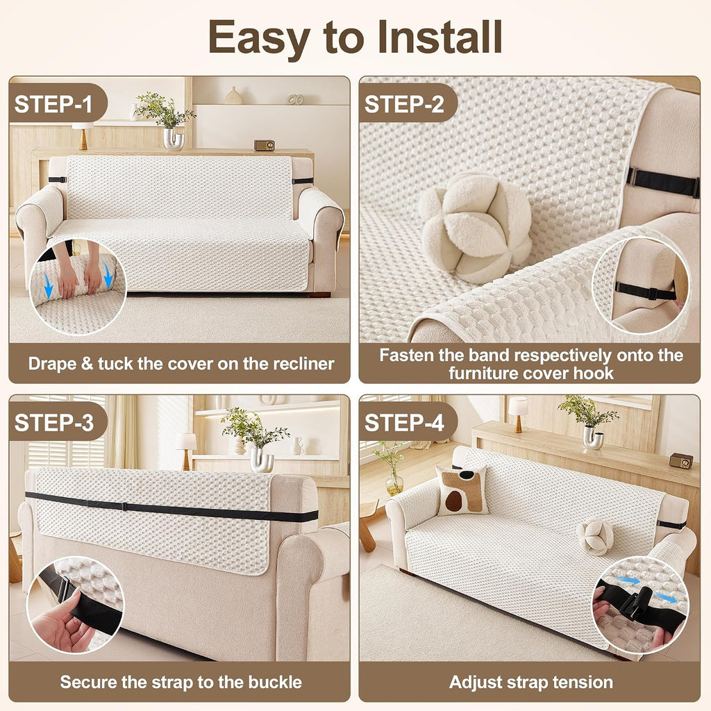 Waterproof Couch Cover for Dogs, Sofa Covers for 3 Cushion Washable
