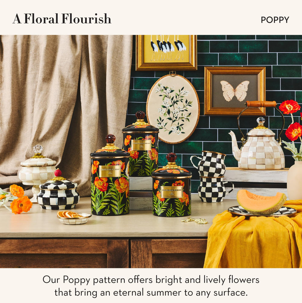 Enamel Canisters Set, Poppy