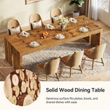 78.7-Inch Solid Wood Dining Table, Farmhouse Kitchen Table for 6-8 People, Wooden Dinner Table for Kitchen, Dining