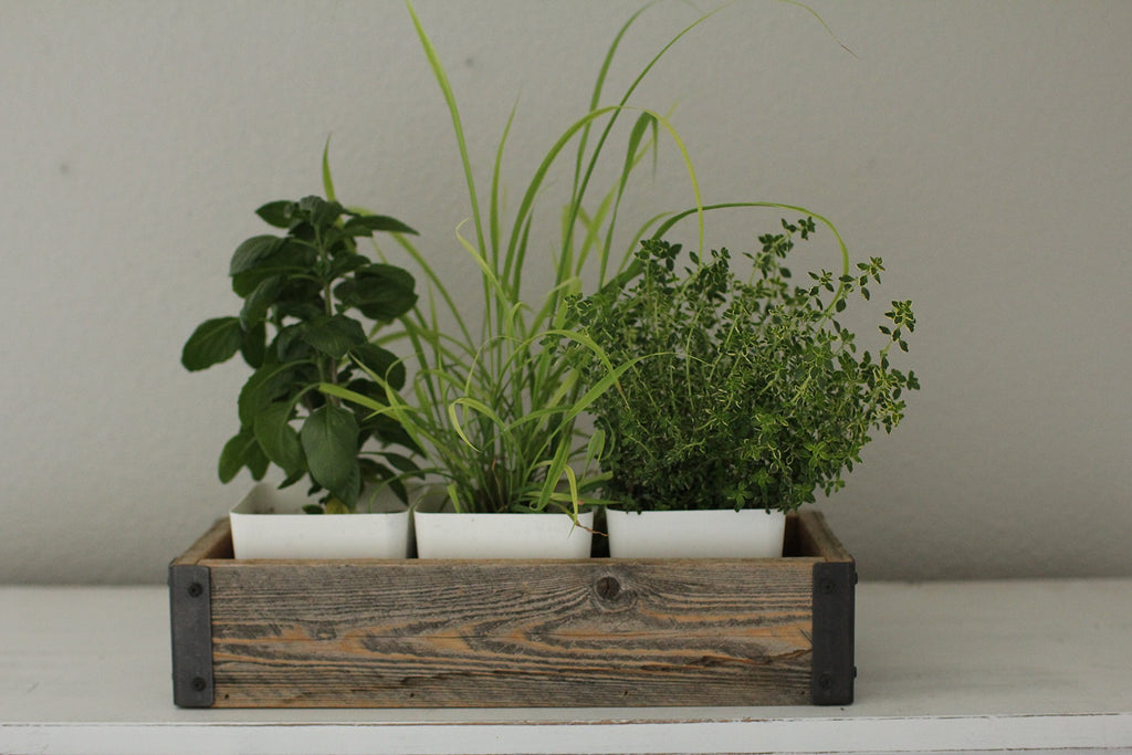 Reclaimed Wood Planter Box with Metal Brackets (Medium - 24")