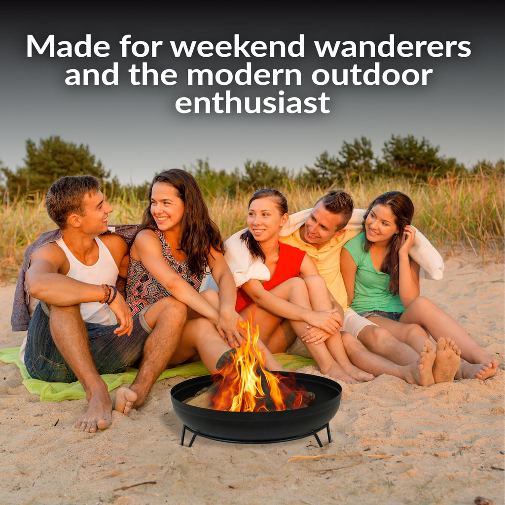 23-Inch Portable Patio Fire Pit Bowl, Black