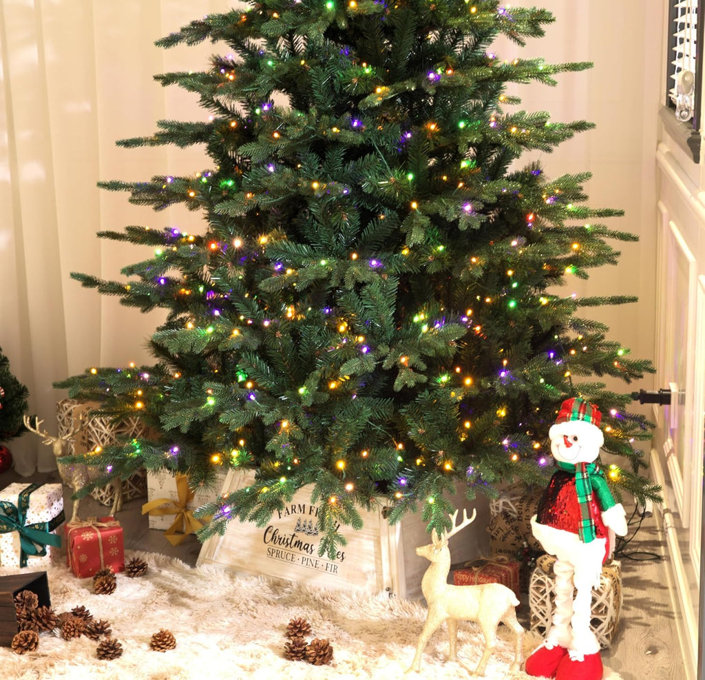 9 Foot European Balsam Fir Artificial Christmas Tree Pre-lit with Dual LED Lights (9ft Pre-lit)