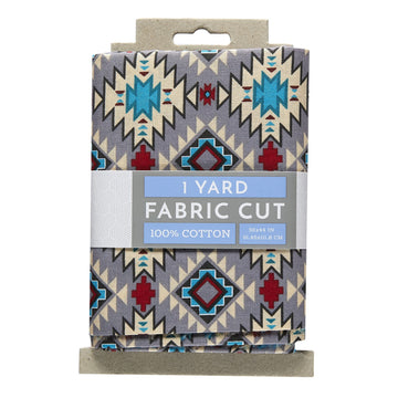 Native Argyle Grey Cotton 1 Yard Cut, Gray Yard