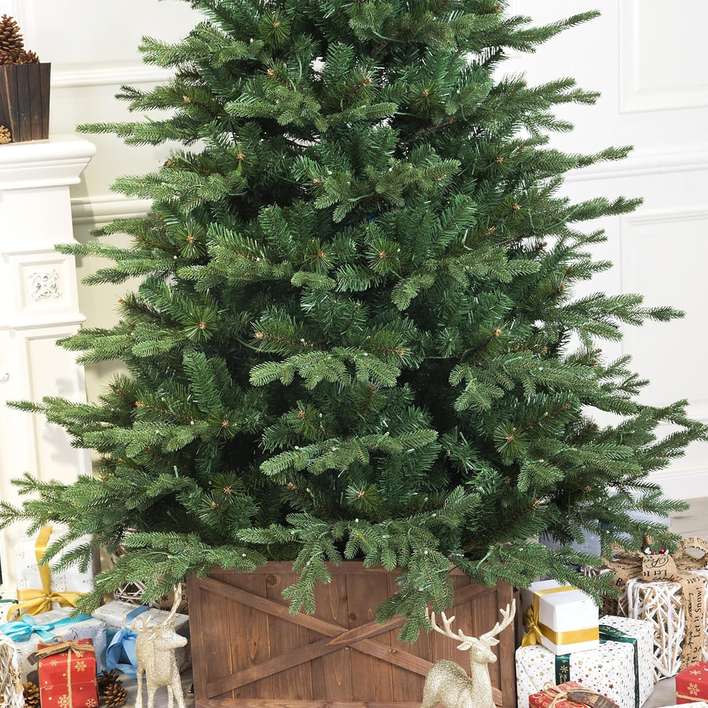 9 Foot European Balsam Fir Artificial Christmas Tree Pre-lit with Dual LED Lights (9ft Pre-lit)