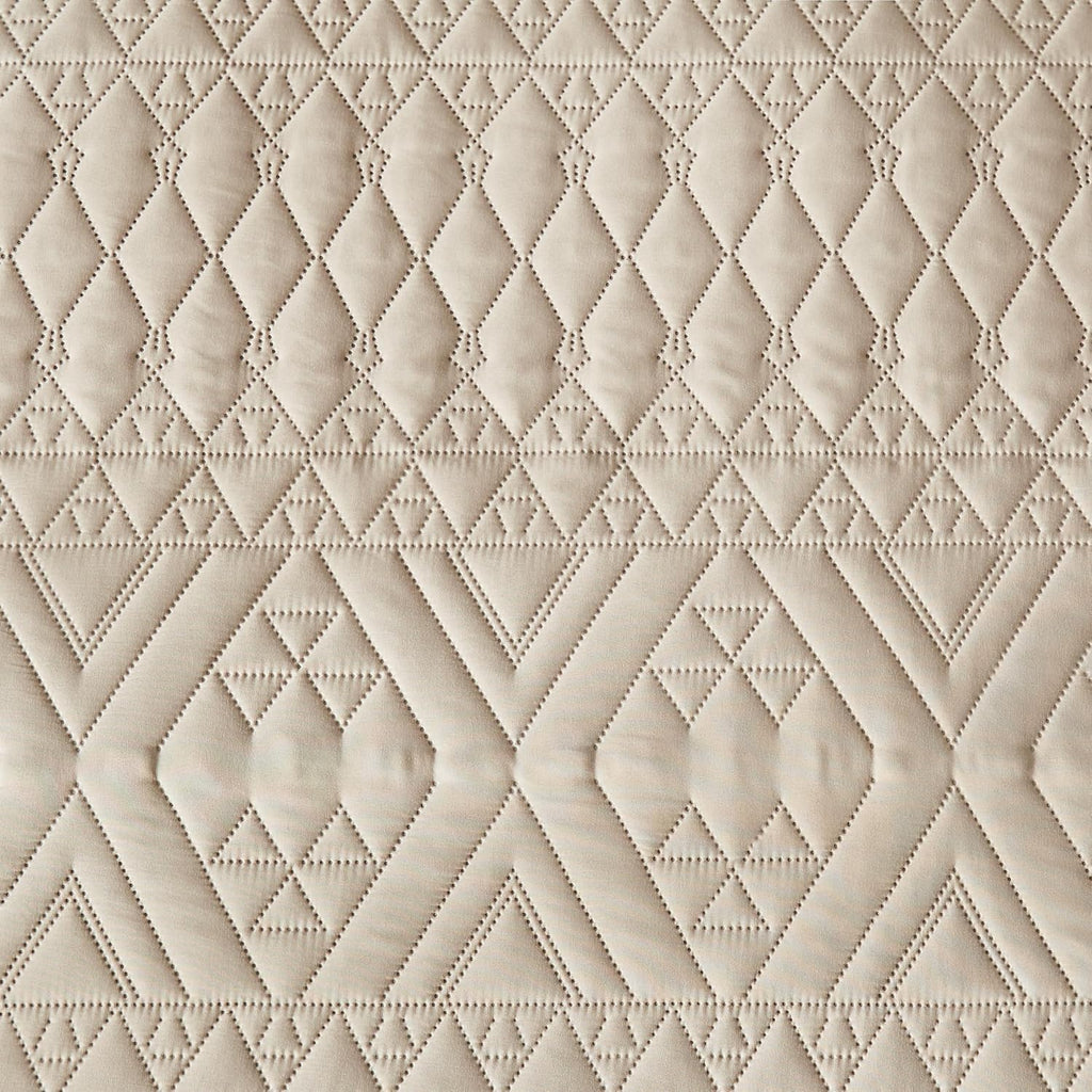 Full/Queen Quilt Bedding Set,Beige Lightweight Microfiber Soft Bedspread,Modern Style Geoetric Pattern Coverlet Set