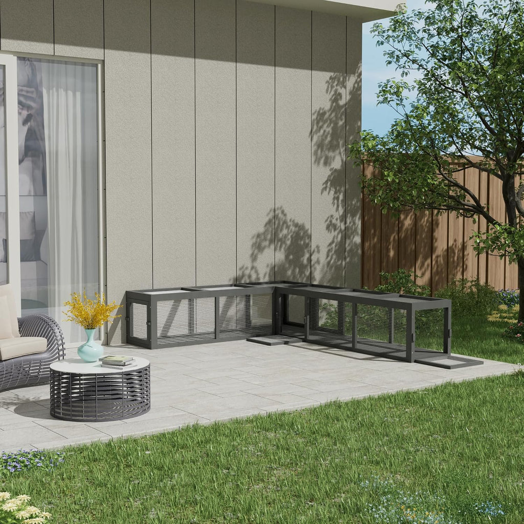 Outdoor Window Catio, 59" L Modular Wooden Cat Tunnel
