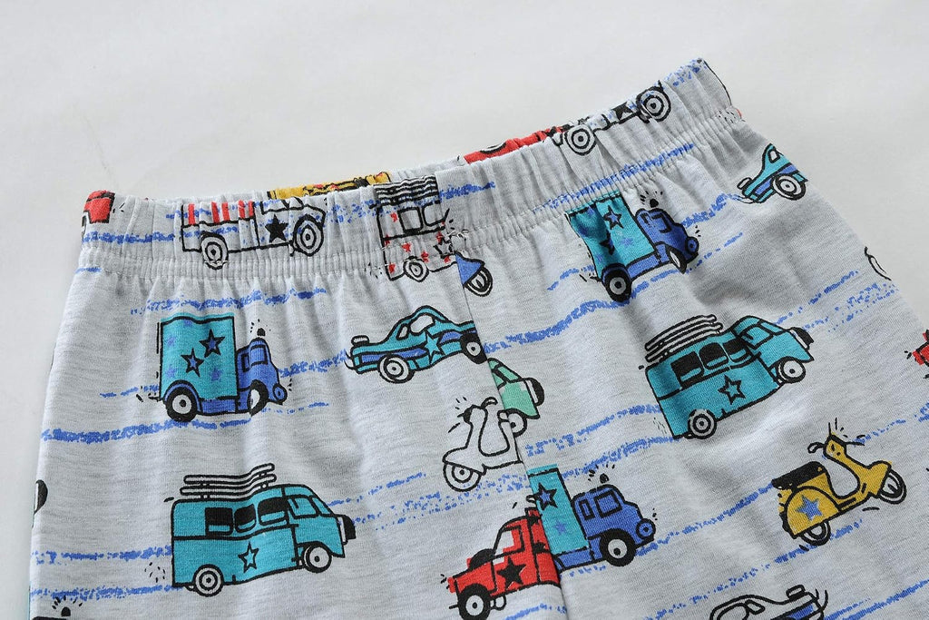 Hand Toddler Boys Pajamas Kids Dinosaur Summer PJS Monster Truck Boy Tractor Jammies Hockey Short Sets