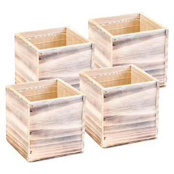 Wooden Planter Box, Rustic Whitewash with Plastic Liner l Garden Decor l Restaurant and Wedding Decorations l Wedding